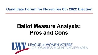 November 2022 Ballot Initiative Pros and Cons
