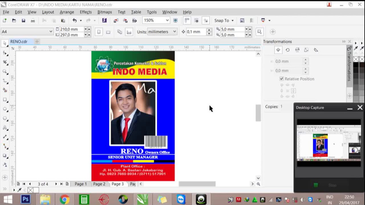  cara  membuat  kartu nama  dengan  corel draw  Tutorial 