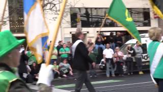 St.Patrick's day parade (Irish pipers band), 2014, San Francisco, Clip 1