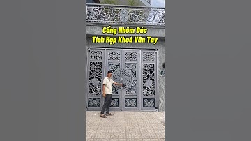 Cổng nhôm đúc 4 cánh kết hợp khoá vân tay sẽ như thế nào? Lh: 0924.689.888