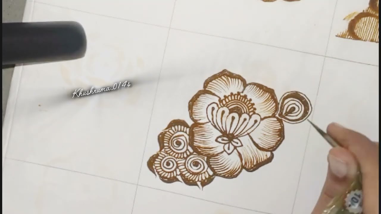 Dubai flower trending henna tutorial❤️