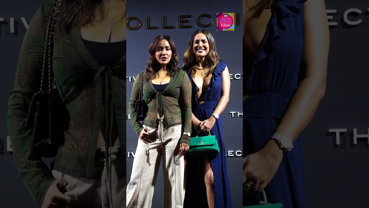 Sharma Sister Nice & Cool Look Neha Sharma With Sister Aisha At The  Launch Of The Collective