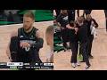 Donte DiVincenzo grabs Achilles after non-contact injury and Chris Finch hugs him