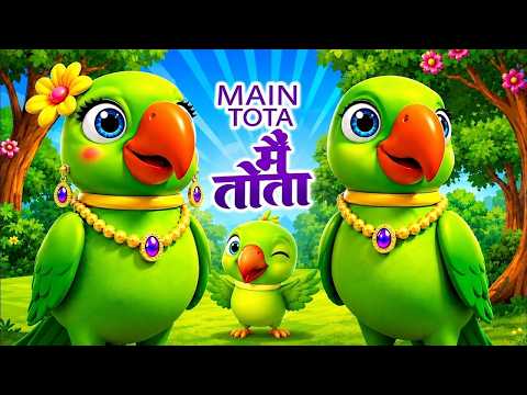 Main Tota Hare Rang Ka | मैं तोता मैं तोता | Nursery Rhymes for Kids | Mithu Mithu | Chicky Rhymes