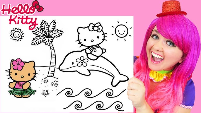 Coloring Hello Kitty Sanrio Coloring Book Page Prismacolor Colored Paint  Markers