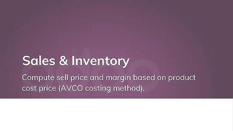 Compute sell price and margin based on product cost price (AVCO costing method).