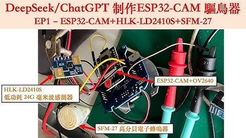 DeepSeek/ChatGPT 制作 ESP32-CAM 驅鳥器 EP1 – ESP32-CAM + HLK-LD2410S  + SFM-27 | 芸庭樹工作室