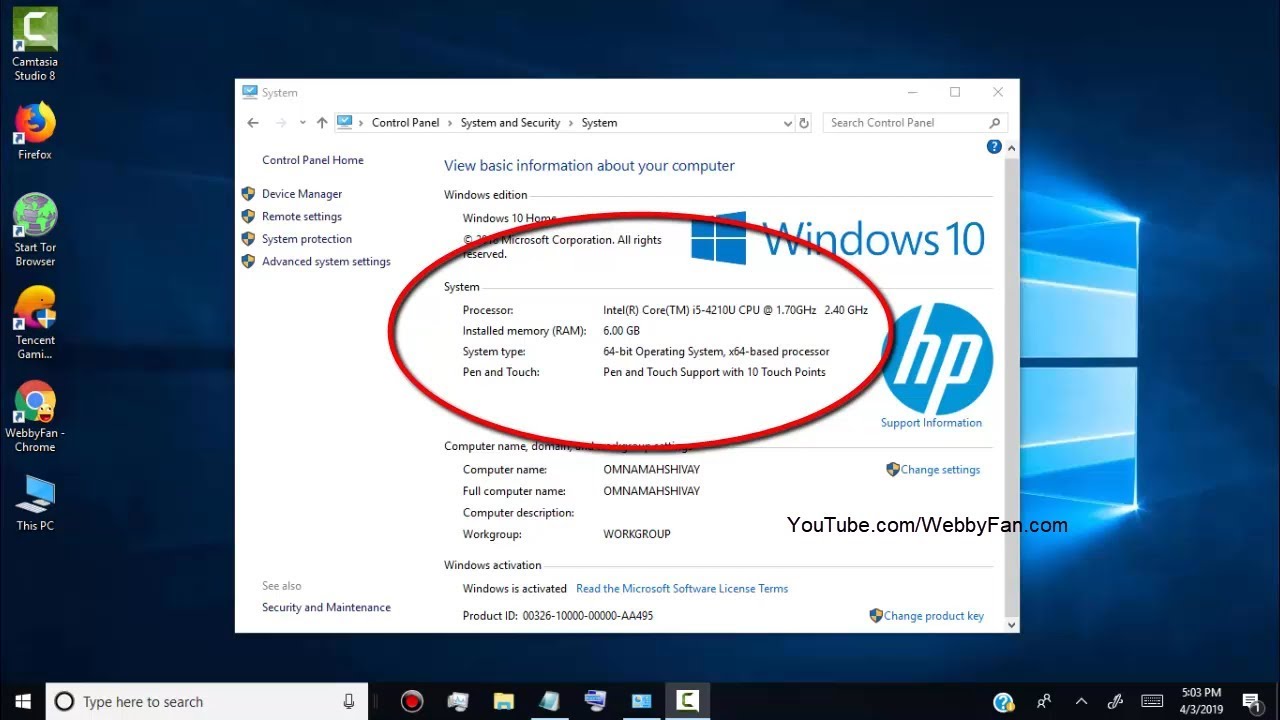 Windows 10 : How to Check RAM Memory System Specs [ PC / Laptop / Computer ] - YouTube