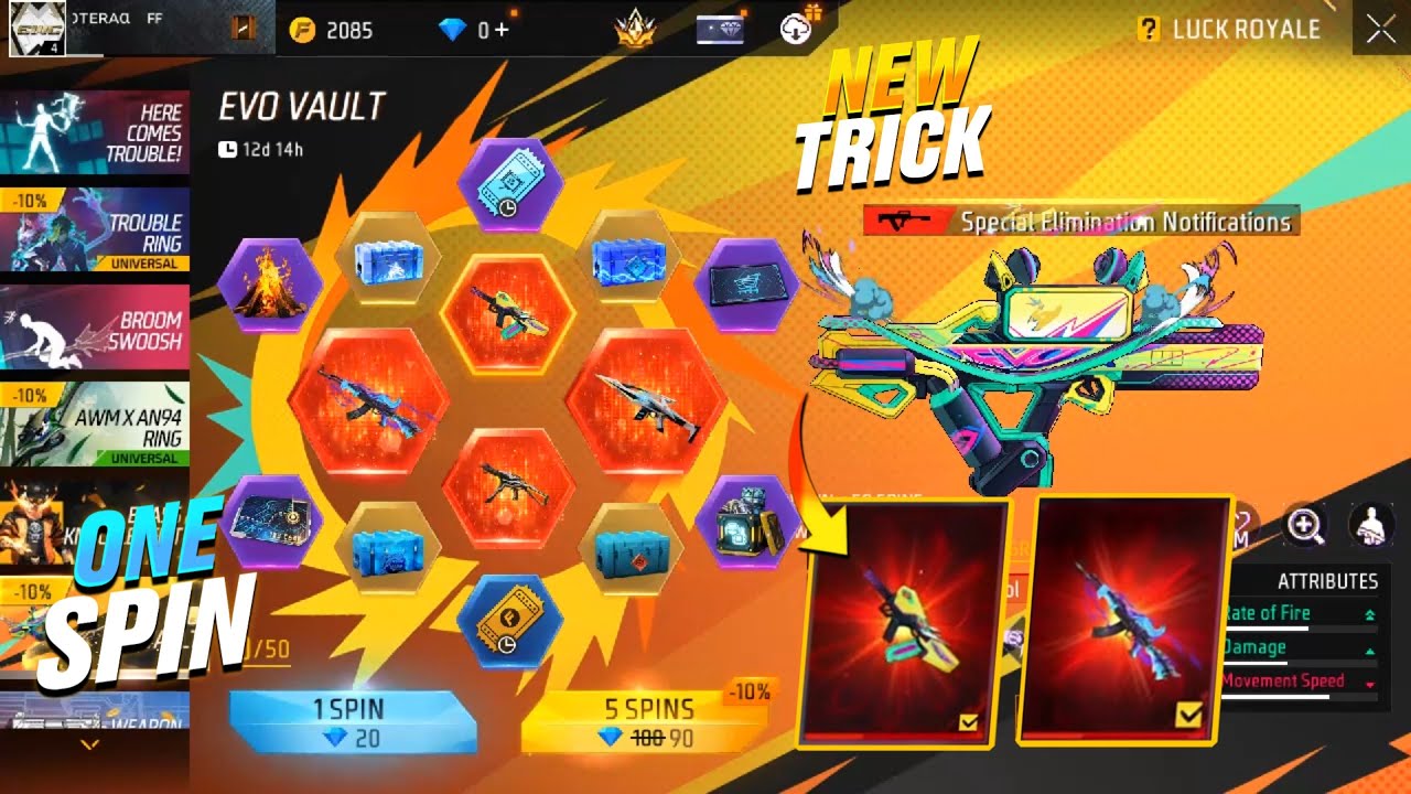 New Evo Vault Event Spin | Evo XM8, Evo UMP, Evo AK, Groza Spin | Free Fire New Event | Ff New Event