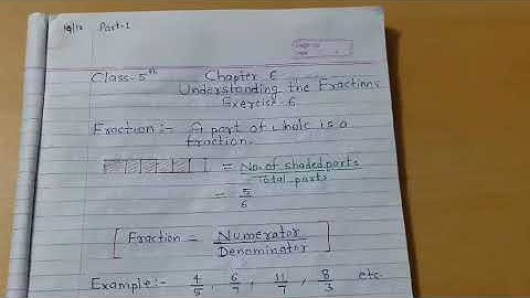 Class- 5 (Part- 1) Chapter- 6 ( Understanding the fractions  -  Exercise- 6 )