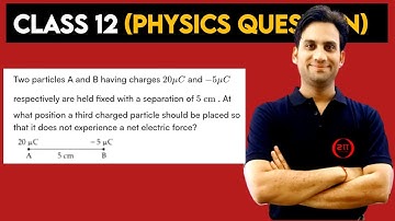 Two particles A and B having charges 20μC and -5μC respectively are held fixed with a separation of