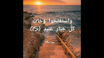 تلاوة جميلة وهادئة بصوت القارئ إسلام صبحي ♥️ واستفتحوا وخاب كل جبار عنيد 💖