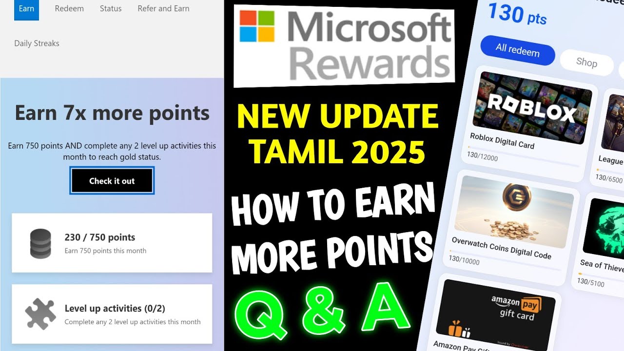 Microsoft rewards new update tamil 2025 | Microsoft rewards BING review ...