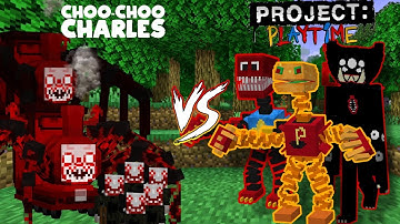 Choo Choo Charles By ICEy vs Project Playtime (Ham boo,Killy,Boxy) - Minecraft Addon Fight