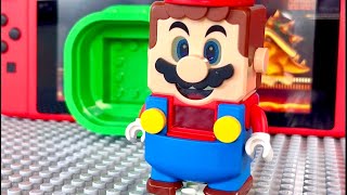 Lego Mario enters the Nintendo Switch and tries to save Princess Peach.