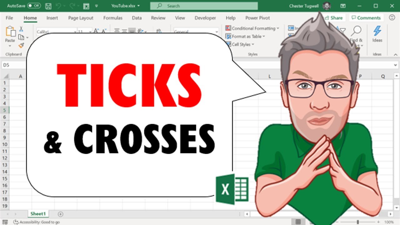 How to Insert Cross Text Symbol in Excel & Google Sheets