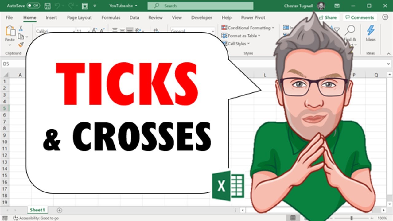 Tick Symbol in Excel: 12 Awesome Ways to Insert Tick and Cross Symbols -  Excel Master Consultant