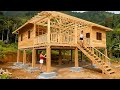Young Woman leaves City For Countryside, Builds Stunning Wooden House In 30 Days // Woodworking Art