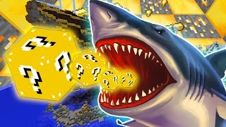 Minecraft : JAWS SHARK ATTACK ISLAND! Golden Lucky Blocks Megalodon Island Challenge Mod! screenshot 5