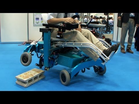 Robotic wheelchair from Chiba Tech turns wheels into legs and climbs over steps #DigInfo