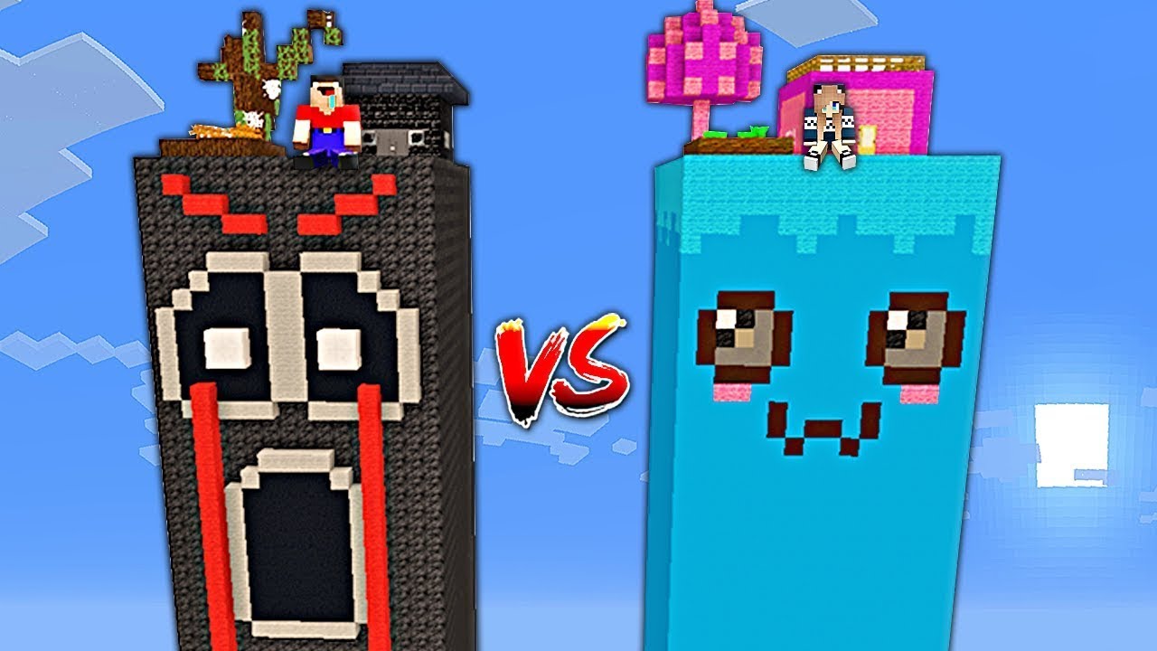 СТРАШНЫЙ ЧАНК НУБА ПРОТИВ МИЛЫЙ ЧАНК ДЕВУШКИ ПРО В МАЙНКРАФТ БИТВА ЧАНКОВ MINECRAFT