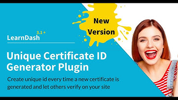 New version of #Learndash unique ID generator plugin released