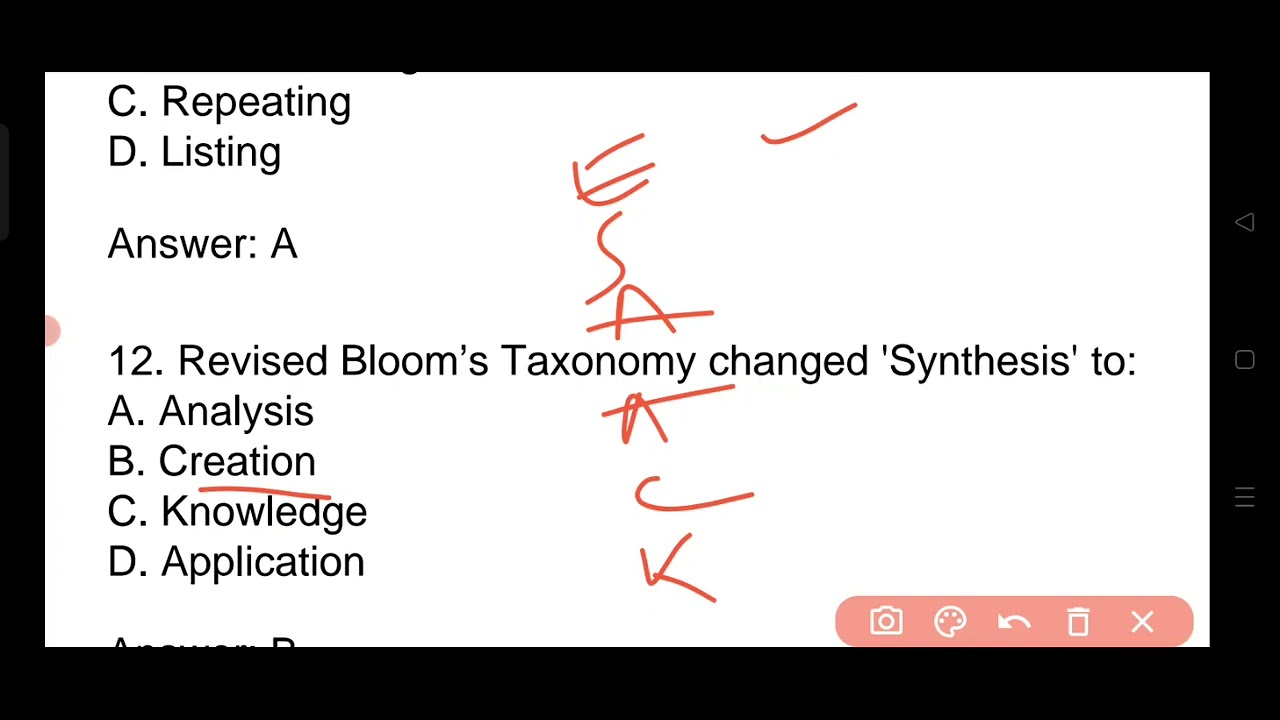 Blooms texnomy# 20mcq ##Ssb##rht##