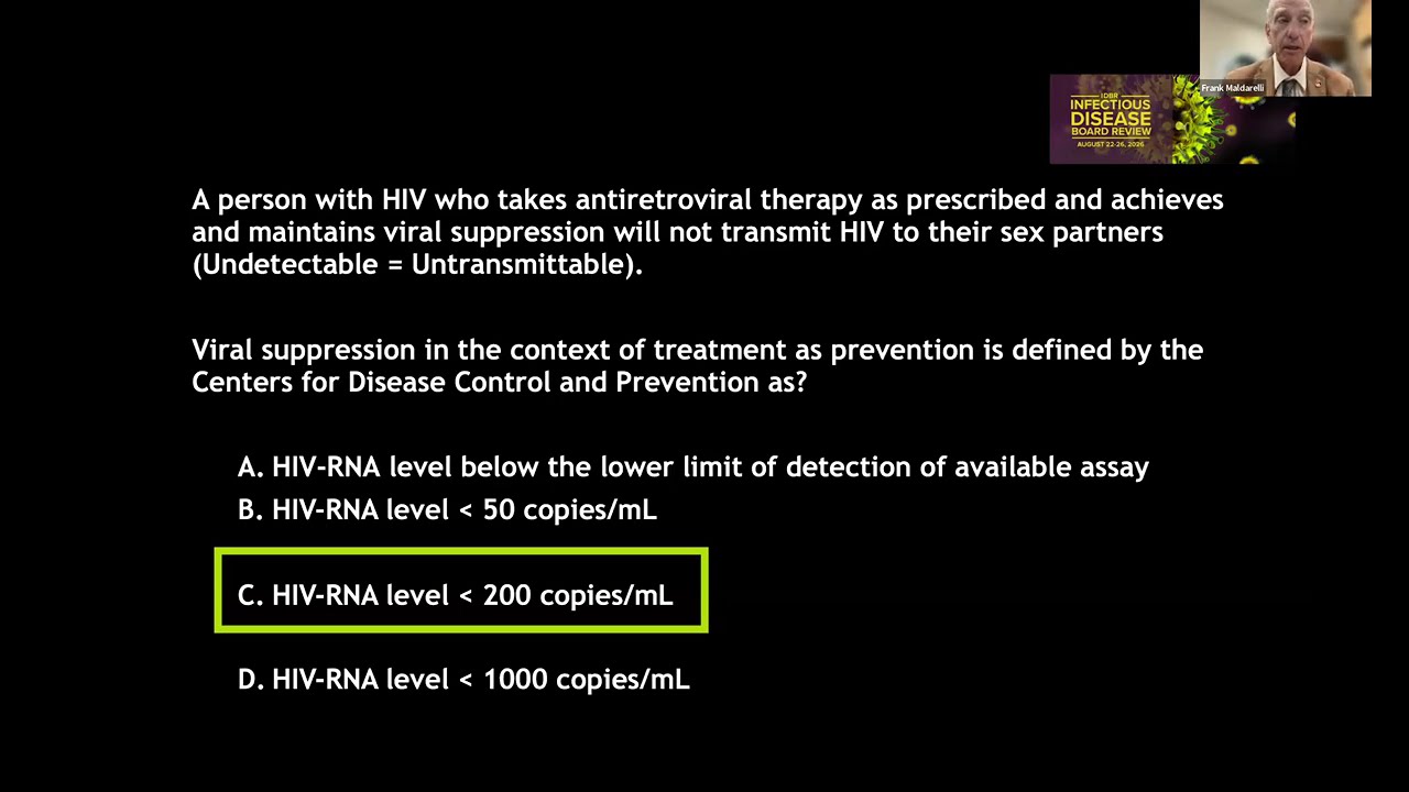Dr. Maldarelli discusses the latest IDBR practice question