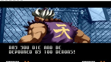 SVC Chaos - SNK vs. Capcom boss: Shin Mr Karate(Shin Takuma) & bad end