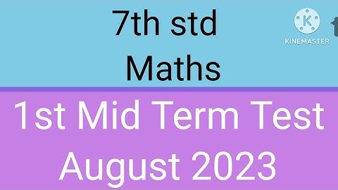 7th std Maths first mid term test ll August 2023 ll original question paper ll krr