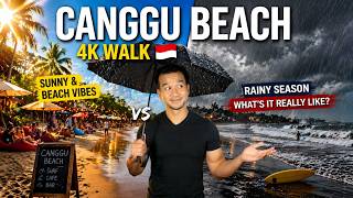 CANGGU BEACH 4K WALK 🇮🇩 Bali Rainy Season – What It’s REALLY Like 🌧️🌴 #balitravel #4kwalk