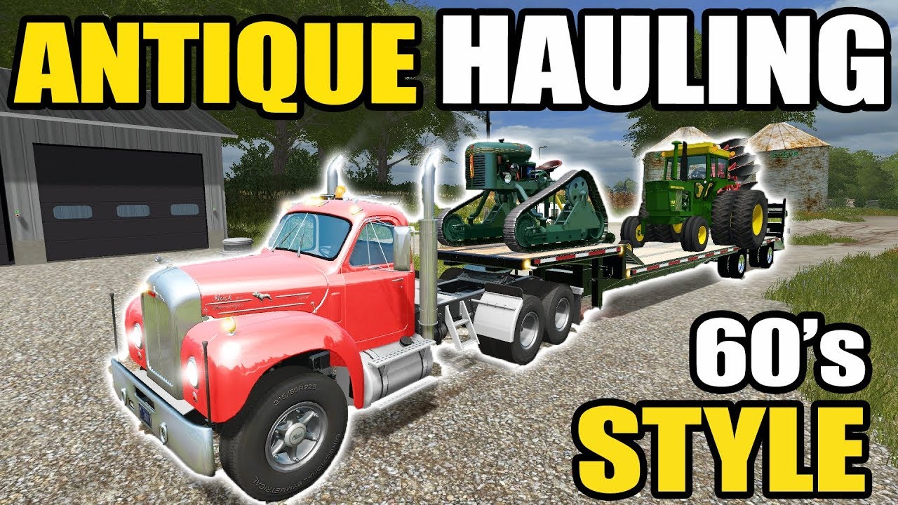 FARMING SIMULATOR 2017 | HAULING 1960's ANTIQUE EQUIPMENT BACK TO THE FARM | ANTIQUE FARMING