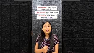 Heart failure vs. Heart attack vs. Cardiac arrest #neet #biology #shorts #ytshorts #youtube #study