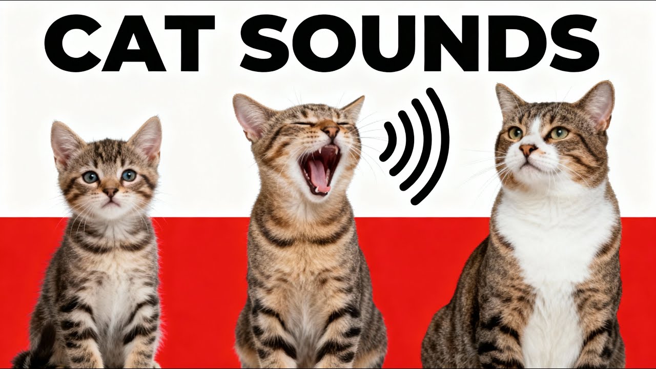 Realistic Cat Meow Audio + Cat Videos | Learn Animal Sounds