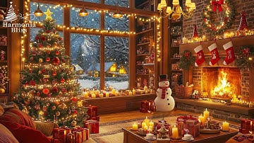 Peaceful Christmas Music for Relaxation 🎄 Beautiful Christmas Ambience 🔥Warm Fireplace & Soft Snow❄️