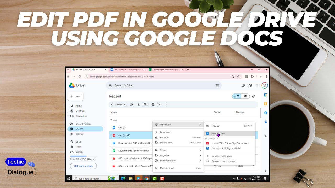 How to Edit a PDF in Google Drive Using Google Docs - YouTube