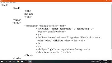 How to create a biodata in HTML