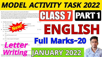 Class 7 English Model Activity Task January 2022 Part 1| Model Activity Task Class 7 English 2022