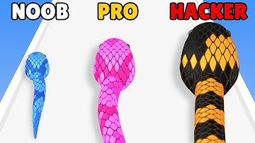 NOOB PRO HACKER, Snake Run Race || Tall Man Run || Hide Ball || Blob Merge 3D