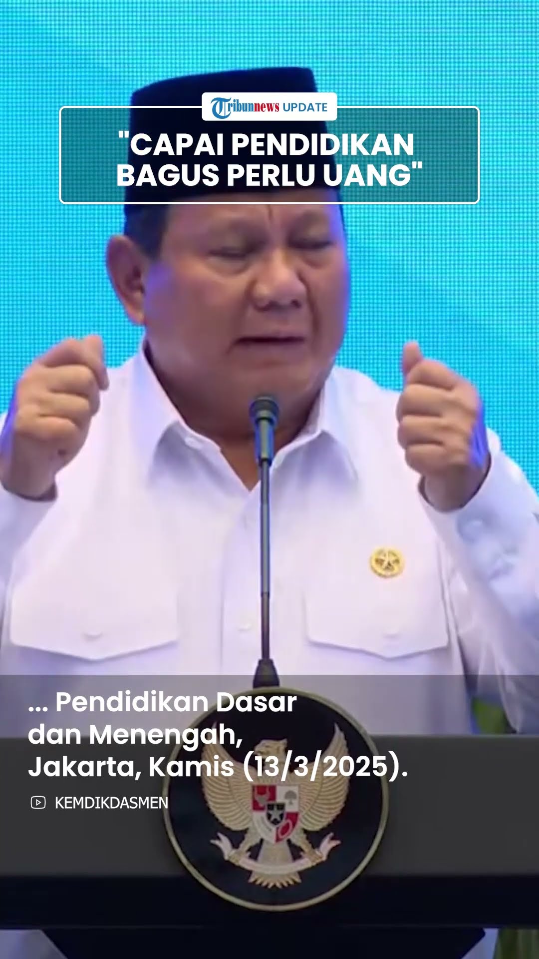 Prabowo: Pendidikan Kunci Semua, tapi Kita Perlu Uang untuk Mencapainya Bukan Hanya Omon-Omon