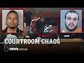 Man bashes son-in-law's killer in wild court moment