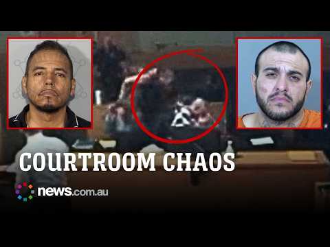 Man bashes son-in-law's killer in wild court moment