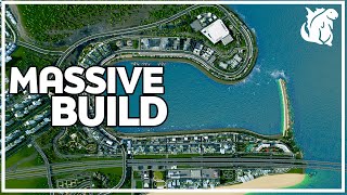 Watch This City Transform With A Huge Marina in Cities Skylines | Crater Lake