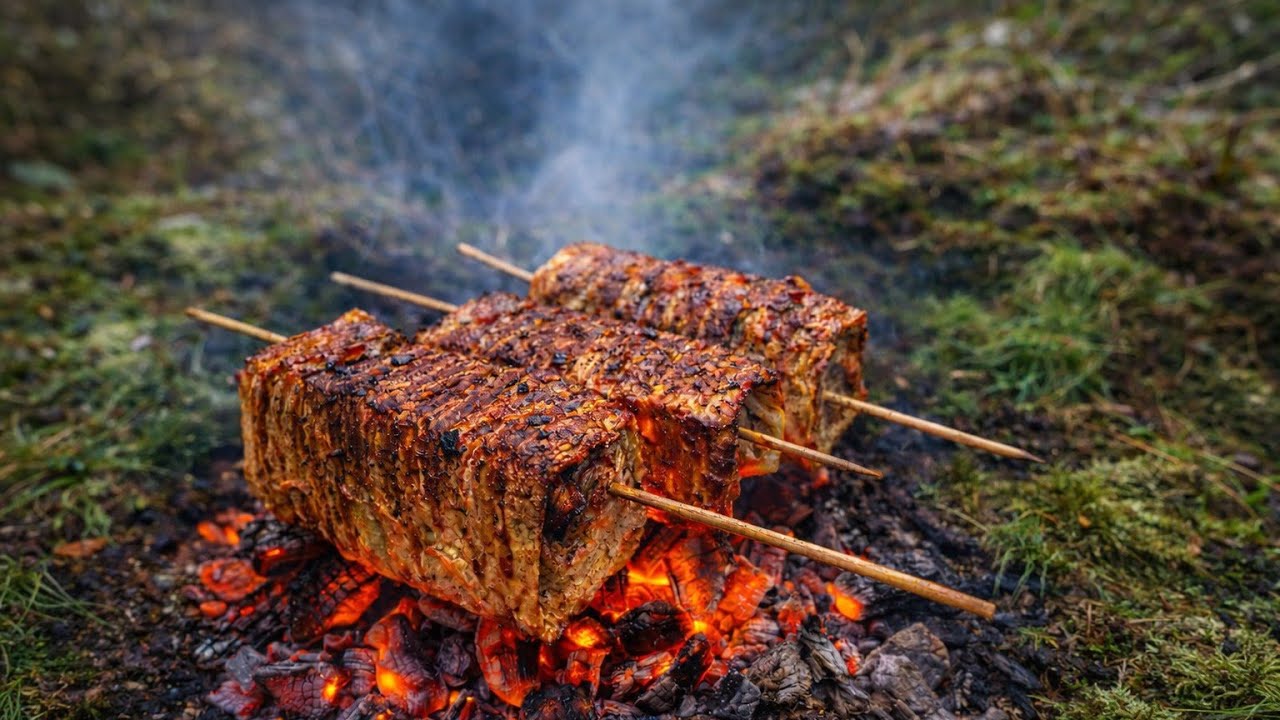 Winter Camping Tortilla Kebab🔥Bushcraft Cooking Over Open Fire |#ASMR#norwaynature #solocamping