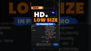 Video Size Kam Kaise Kare? 😳 | HD Export Trick 🔥 #shorts #videoediting #premierepro