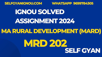 MRD 202 ignou MA Rural Development solved assignment 2024 download