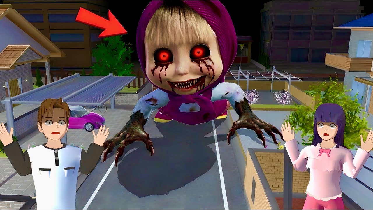 Mio Yuta saw GIANT MASHA at the house😱‼️ | SAKURA School Simulator 