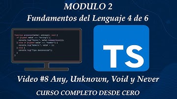 Modulo2: video #8 Any, Unknown, Void y Never | Curso Completo de TypeScript desde cero