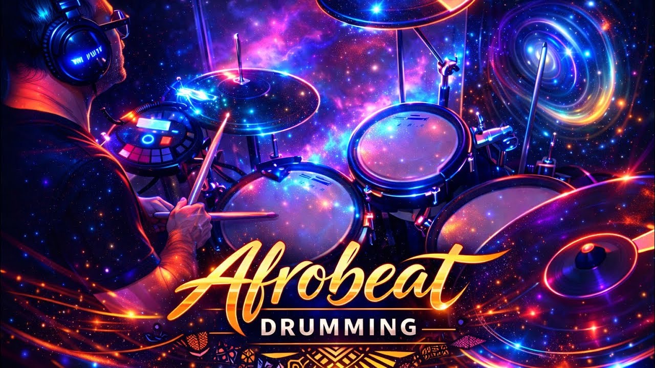 How To Play The Very Basic Afrobeat Drum Groove | Drum Cam