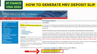 K1 VISA: How to Generate MRV Deposit Slip for K1 Visa #filamcouple